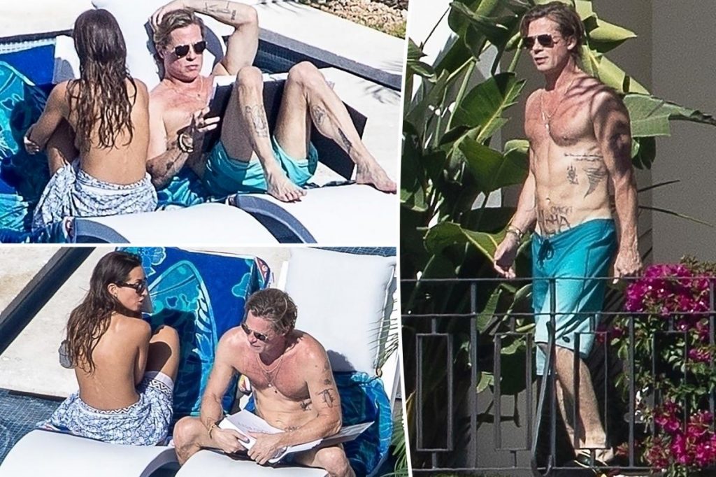 brad-pitt-shirtless-Ines-de-Ramon-topless-sunbathing-vacation-HP.jpg